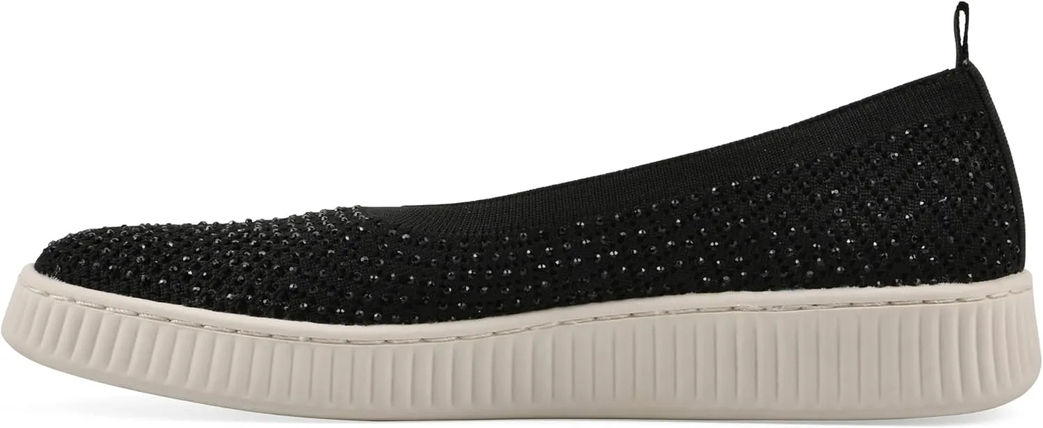WHITE MOUNTAIN Women's Digs Sparkling Woven Knit Slip-On Flat