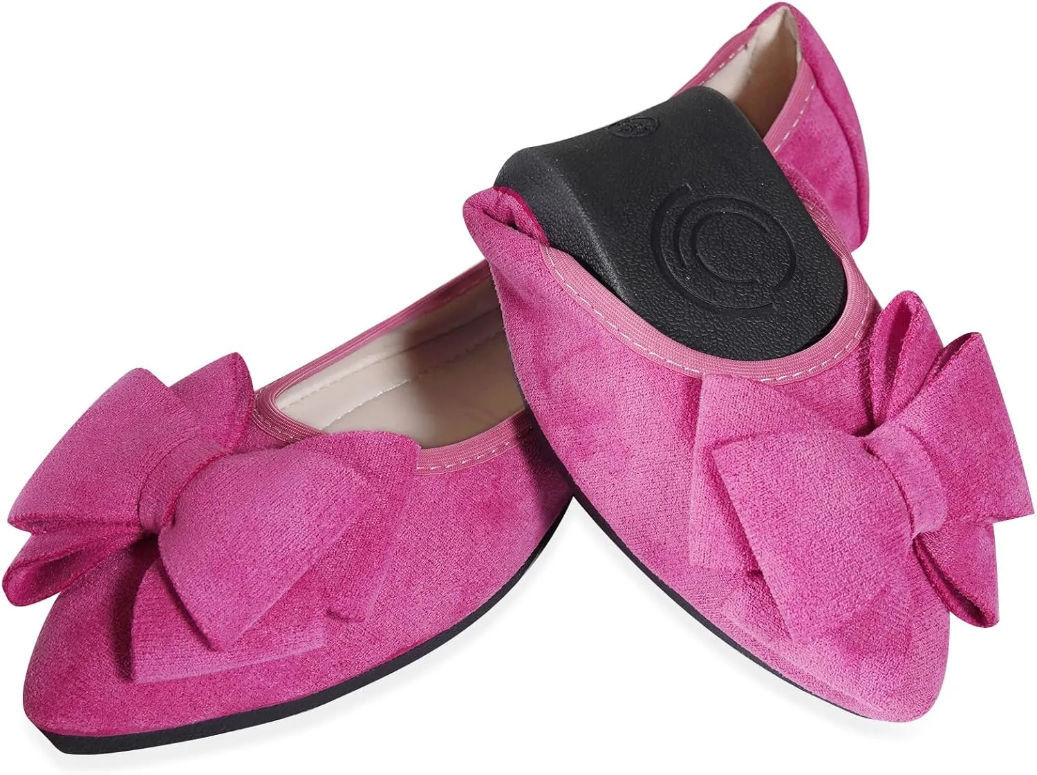 Women Ballet Flats Fashion Bowknot Suede Comfort Pointed Toe Slip On Dress Shoes