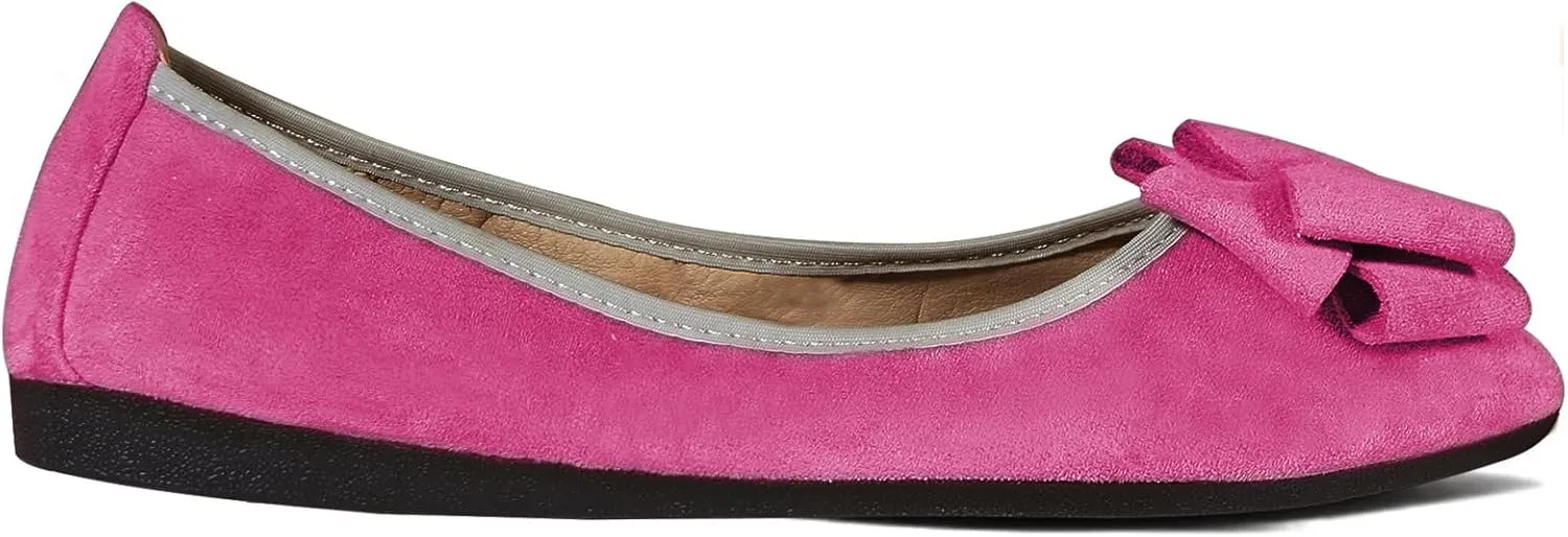 Women Ballet Flats Fashion Bowknot Suede Comfort Pointed Toe Slip On Dress Shoes