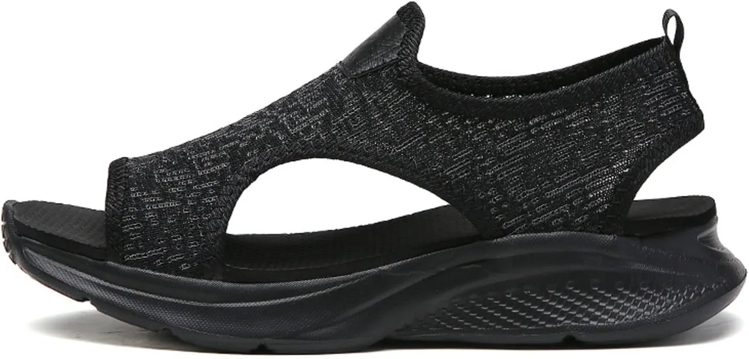 Women Mesh Beach Slip On Sport Casual Open Toe Flat Soft Bottom Breathable Shoes Sandals Women Comfortable
