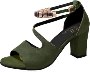 Women Shoes Chunky Heel Sandals Fashion Open Toe Fish Mouth Four Seasons Sandals Womens Women Flat Sandals Size 13