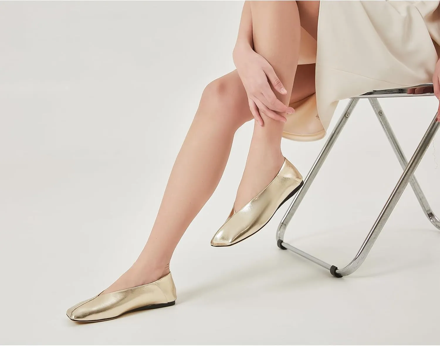 Women's Ballet Flats Closed Square Toe Slip On Flats Comfortable Dressy Casual Work Office Shoes