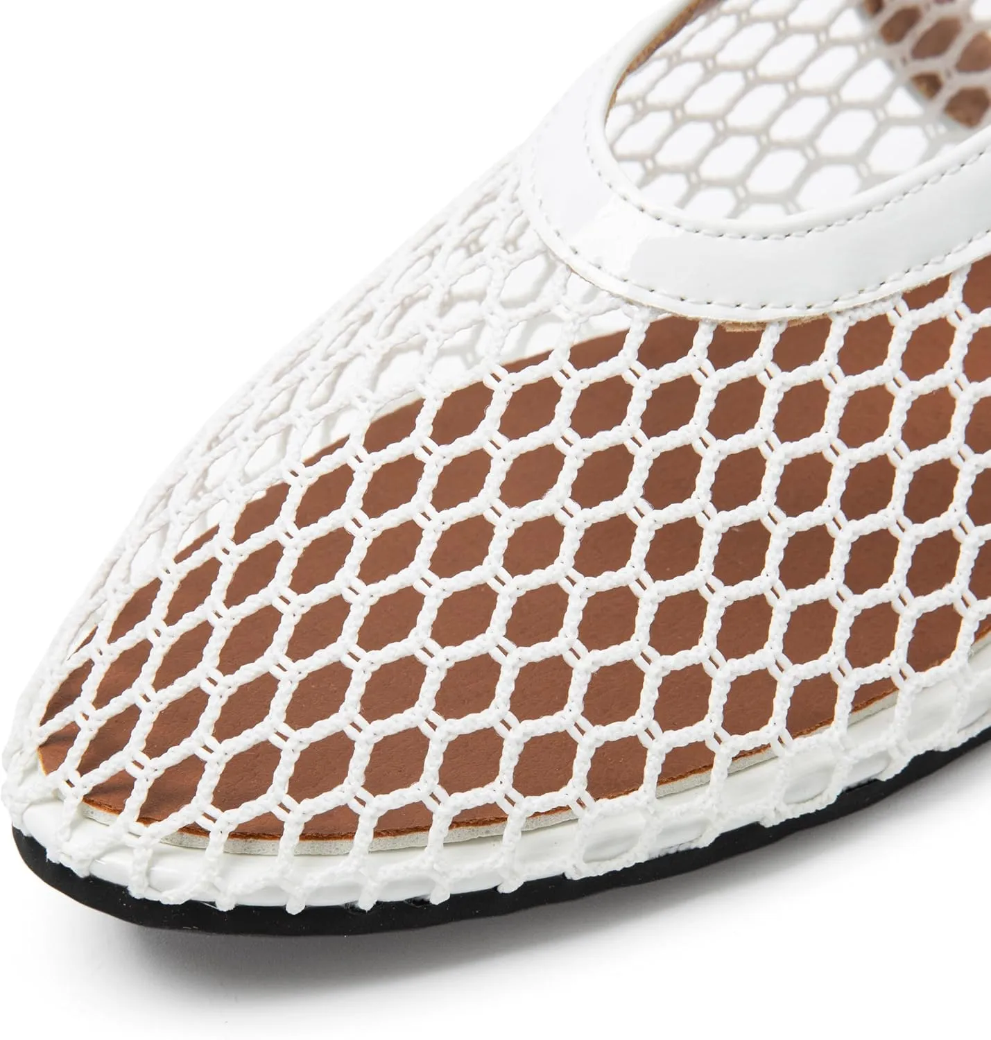 Women's Ballet Flats Shoes for Women Mesh Mary Jane Flats Fishnet Comfortable Dressy Netted Ballet Flats
