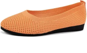 Women's Breathable Mesh Flats Shoes, Soft Loafers Flats, White Slip on Shoes Comfortable Walking Shoes