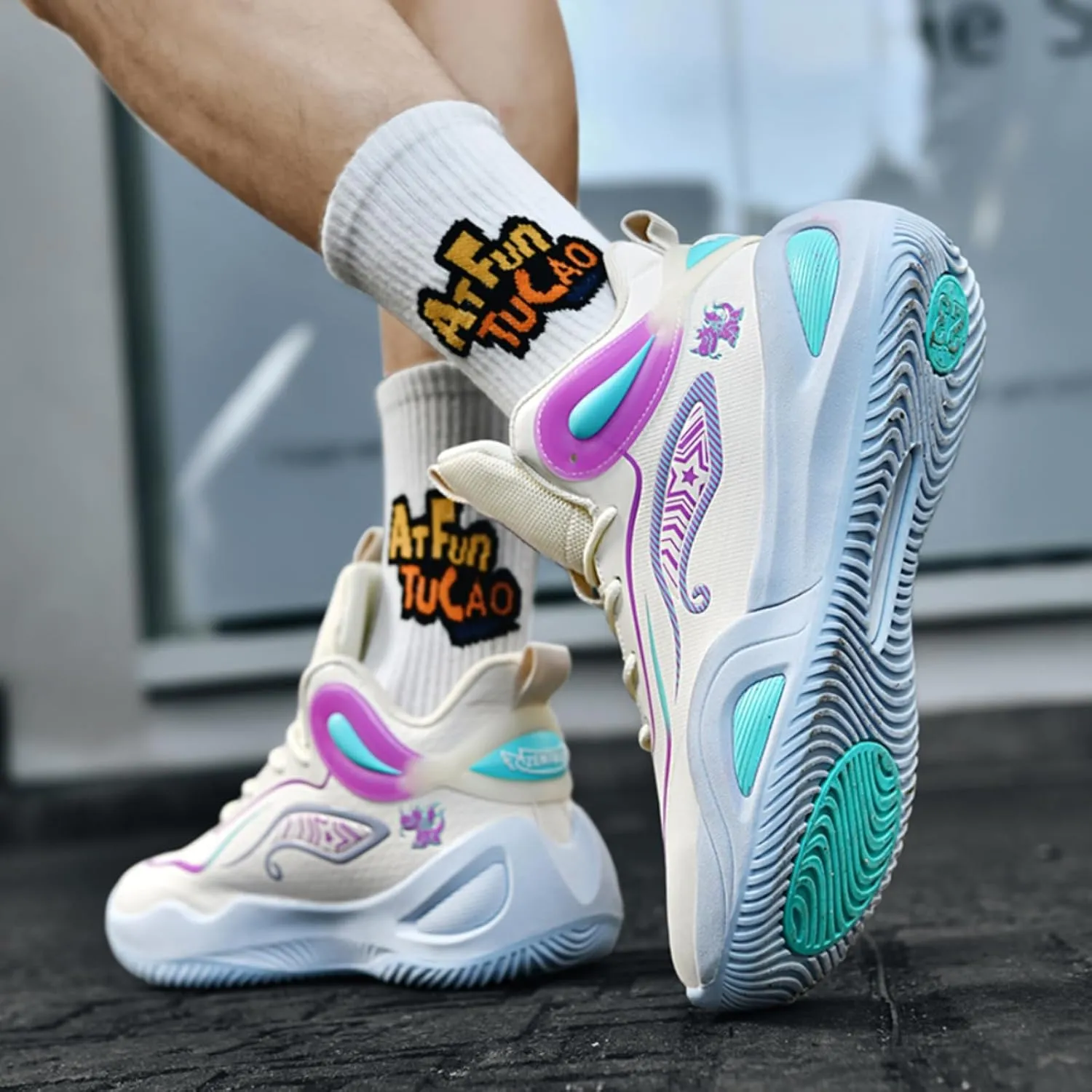Womens Breathable Mesh Lace Up Basketball Shoes Fashion Lightweight Non-Slip Running Sneakers Soft Sole Athletic Tennis Casual Walking Sport Shoes
