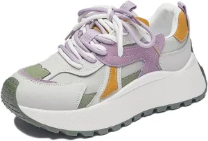 Women's Breathable Platform Sneakers Campus Fashion Lightweight Comfort Walking Shoes