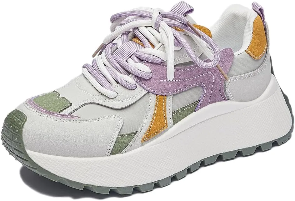 Women's Breathable Platform Sneakers Campus Fashion Lightweight Comfort Walking Shoes