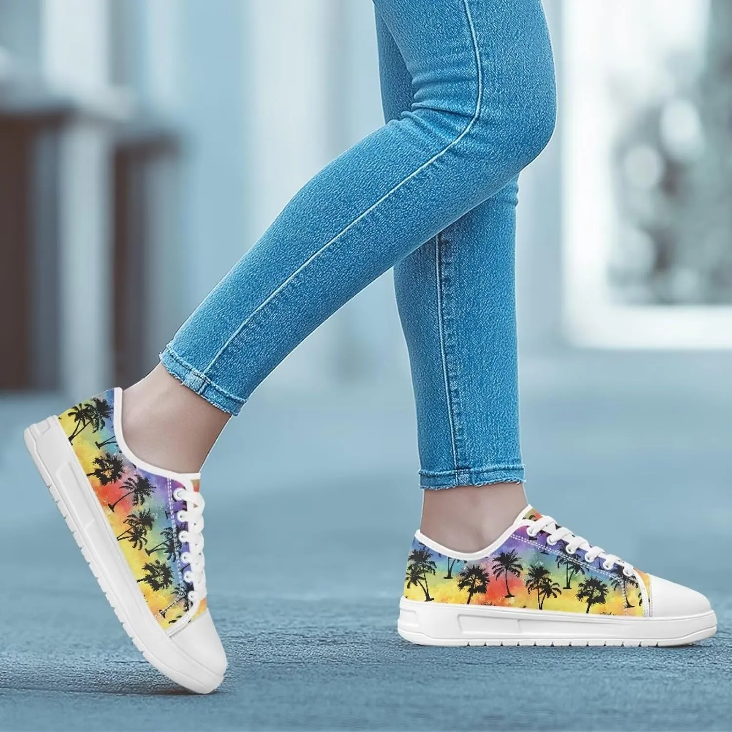 Womens Canvas Sneakers Flower Shoes for Women Lightweight & Comfort Casual Shoes