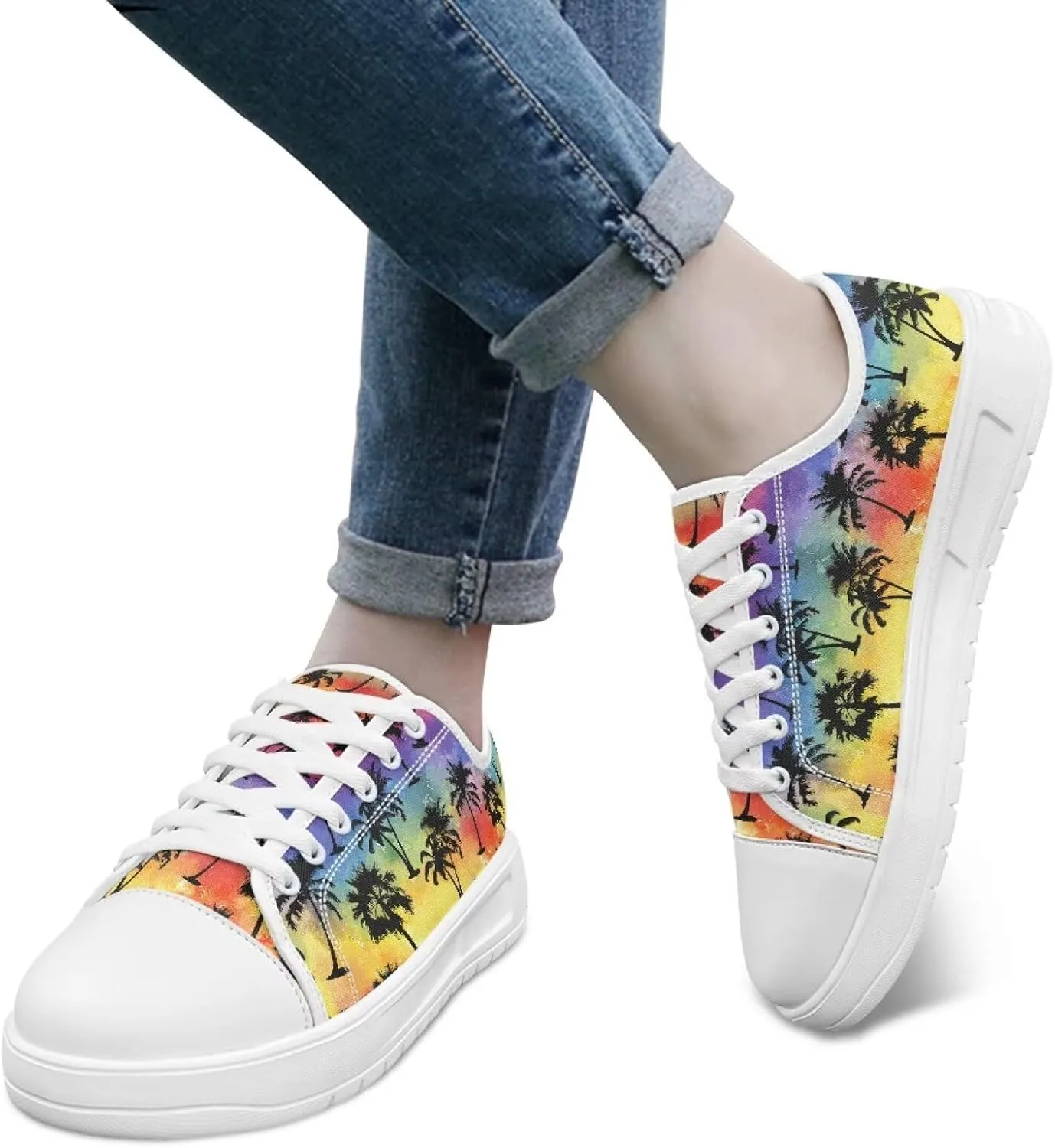 Womens Canvas Sneakers Flower Shoes for Women Lightweight & Comfort Casual Shoes