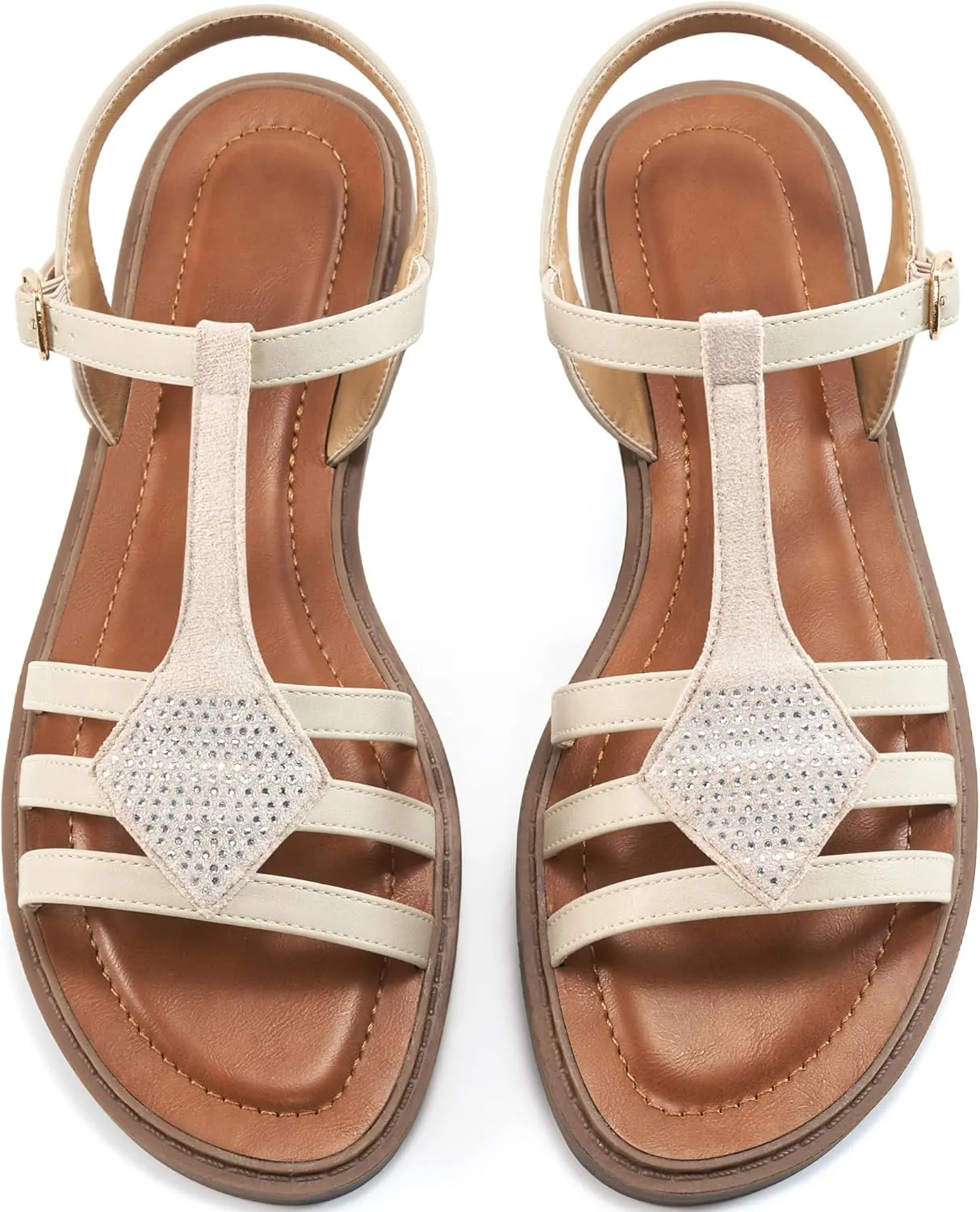Womens Flat Sandals Dressy: Comfortable Casual Walking Sandals Women - Trendy Wedding Ladies Sandal