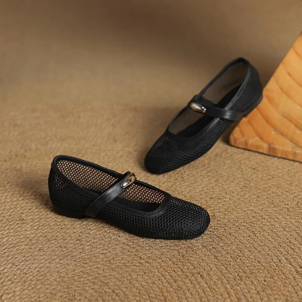 Women's Flats Shoes Ballet Flats Knit Comfortable Breathable Mesh Dress Slip on Loafers for Women Breathable Business Mary Jane Casual Shoes