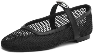 Women's Flats Shoes Ballet Flats Knit Comfortable Breathable Mesh Dress Slip on Loafers for Women Breathable Business Mary Jane Casual Shoes