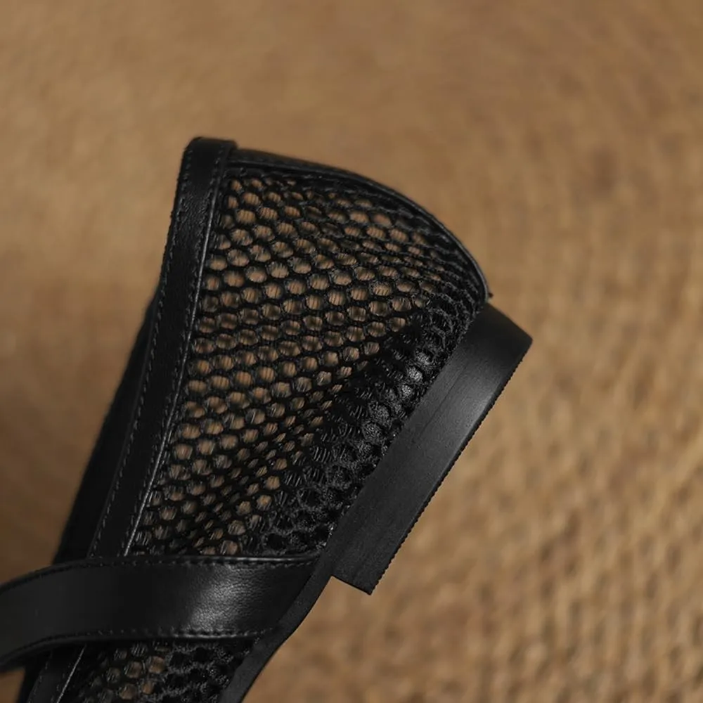 Women's Flats Shoes Ballet Flats Knit Comfortable Breathable Mesh Dress Slip on Loafers for Women Breathable Business Mary Jane Casual Shoes