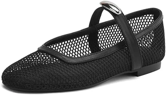 Women's Flats Shoes Ballet Flats Knit Comfortable Breathable Mesh Dress Slip on Loafers for Women Breathable Business Mary Jane Casual Shoes