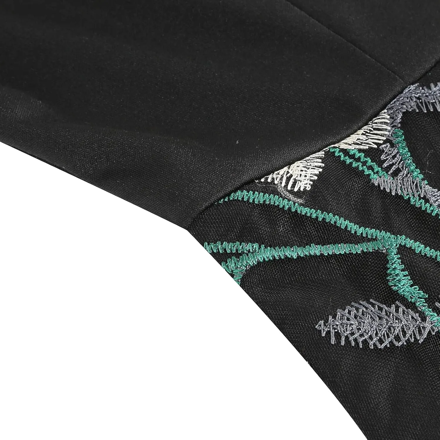 Women's Floral Embroidered Dress 1950s Vintage Sleeveless V Neck Mesh Tulle Cocktail Dresses