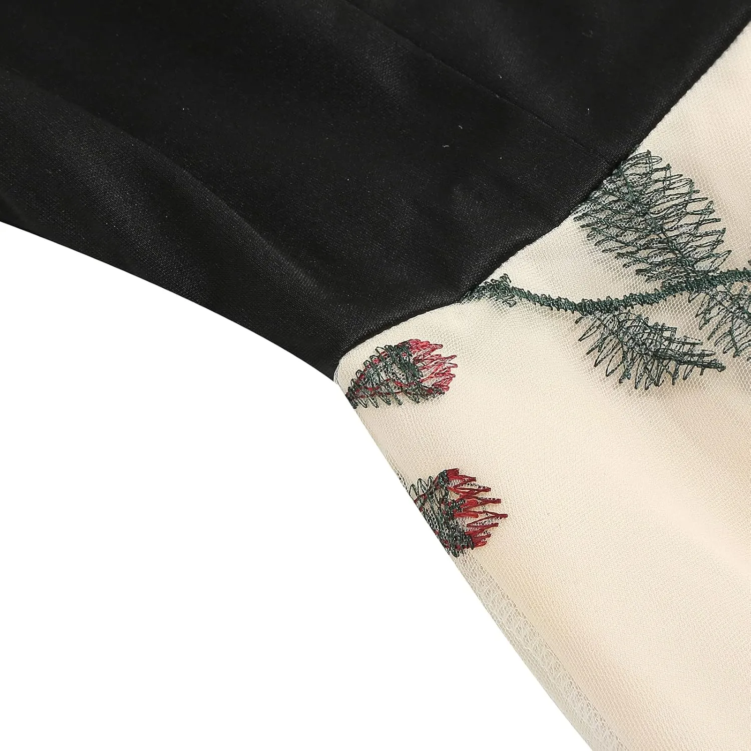 Women's Floral Embroidered Dress 1950s Vintage Sleeveless V Neck Mesh Tulle Cocktail Dresses