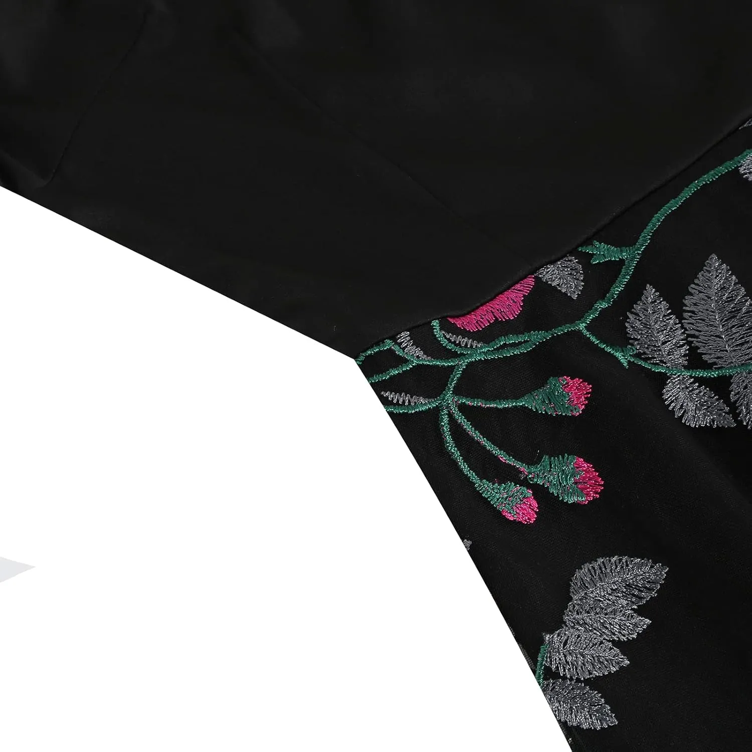 Women's Floral Embroidered Dress 1950s Vintage Sleeveless V Neck Mesh Tulle Cocktail Dresses