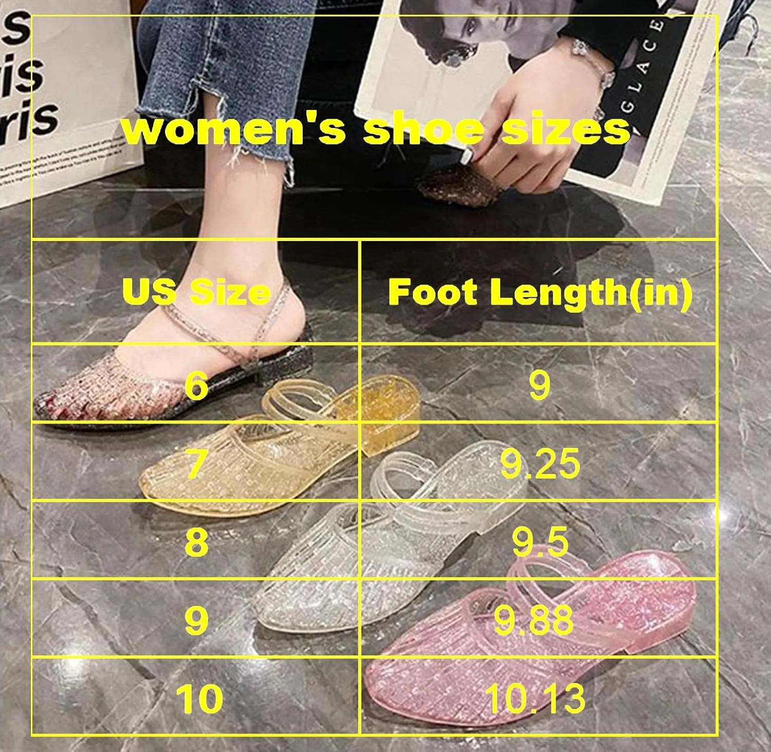 Women's Jelly Ballet Flats,Slip On Jelly Sandals,Comfortable Mary Jane Flats,Beach Shoes for Women,Jellies Shoes for Women