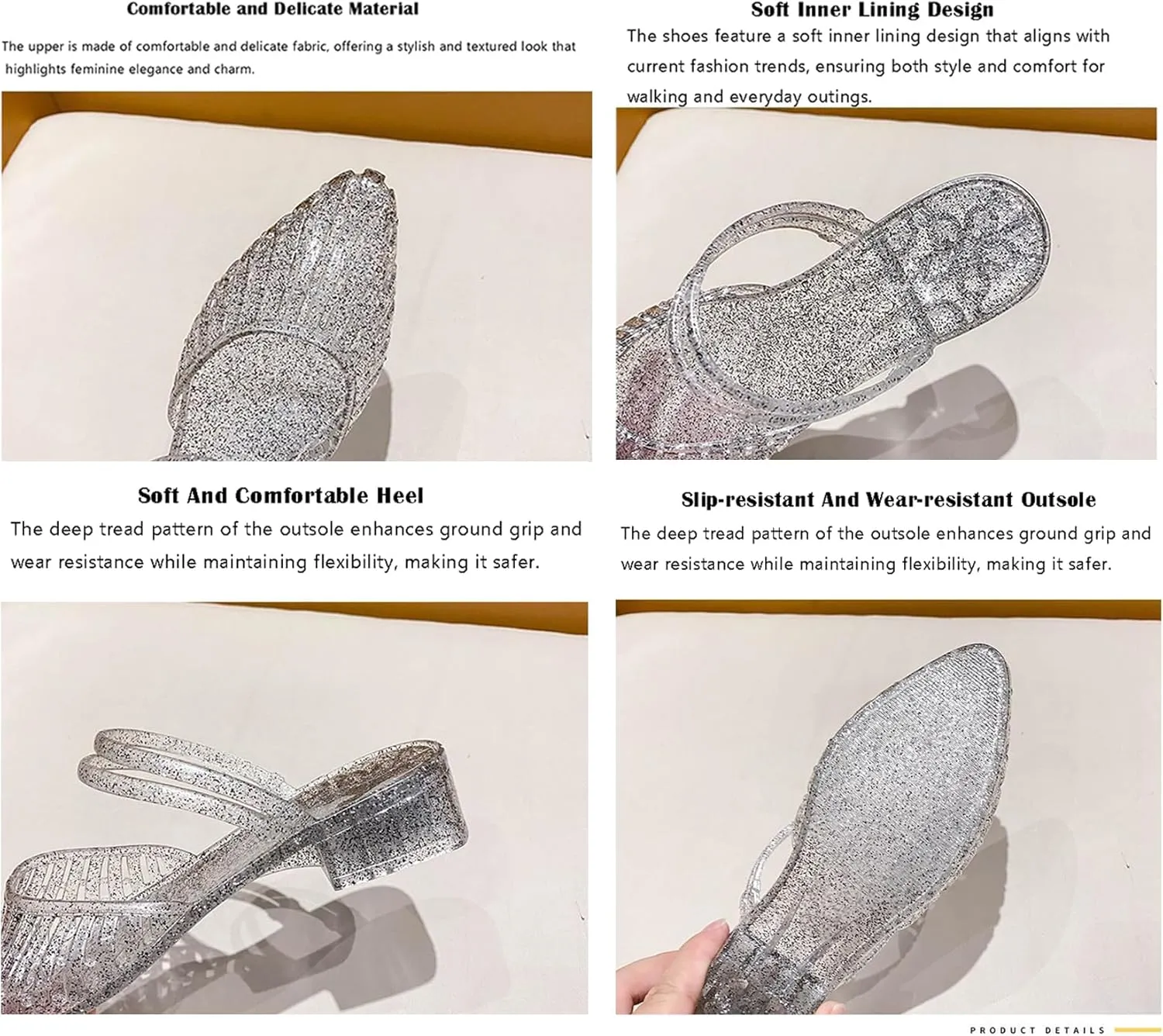 Women's Jelly Ballet Flats,Slip On Jelly Sandals,Comfortable Mary Jane Flats,Beach Shoes for Women,Jellies Shoes for Women