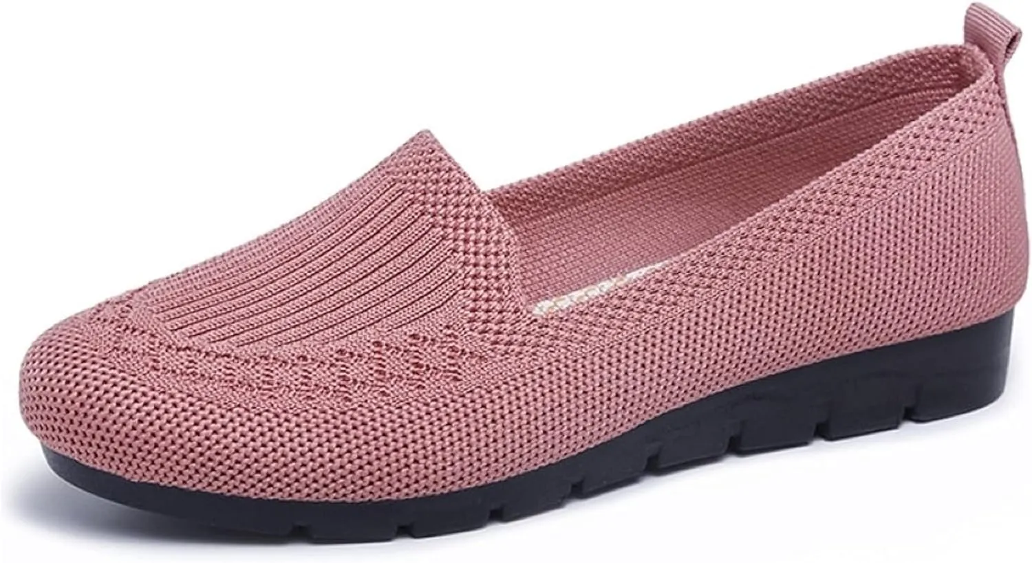 Women's Knitted Flat Shoes Lightweight Comfortable Loafers Women Footwear Slip On Casual Breathable Mesh Walking Shoes Female Round Toe Black, Pink, Purple, Red, Navy Blue, Grey, Beige