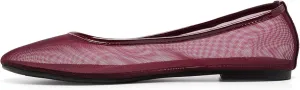 Womens Mesh Ballet Flats Slip On Tulle Ballerina Flats Casual Round Toe Work Shoes