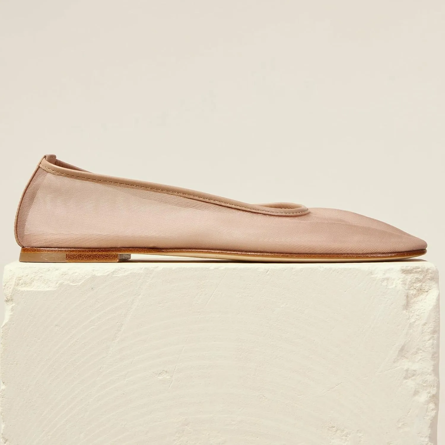 Womens Mesh Ballet Flats Slip On Tulle Ballerina Flats Casual Round Toe Work Shoes