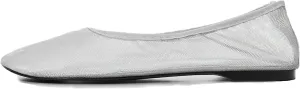 Womens Mesh Ballet Flats Slip On Tulle Ballerina Flats Casual Round Toe Work Shoes