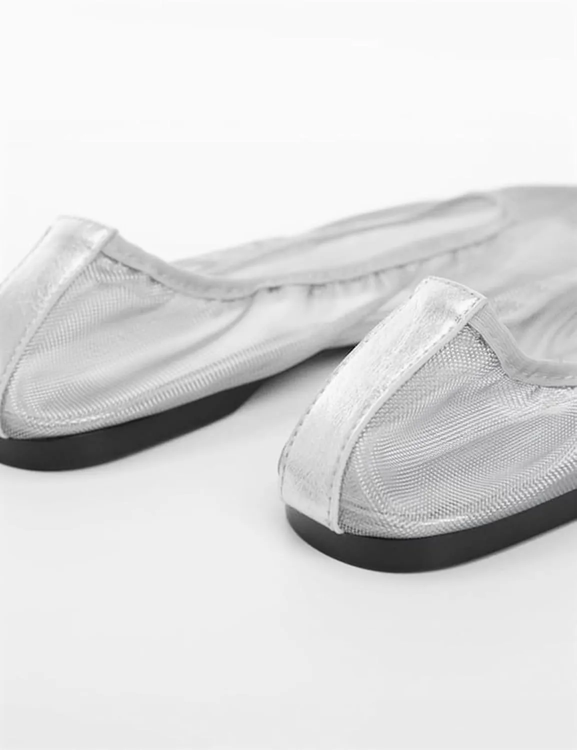 Womens Mesh Ballet Flats Slip On Tulle Ballerina Flats Casual Round Toe Work Shoes
