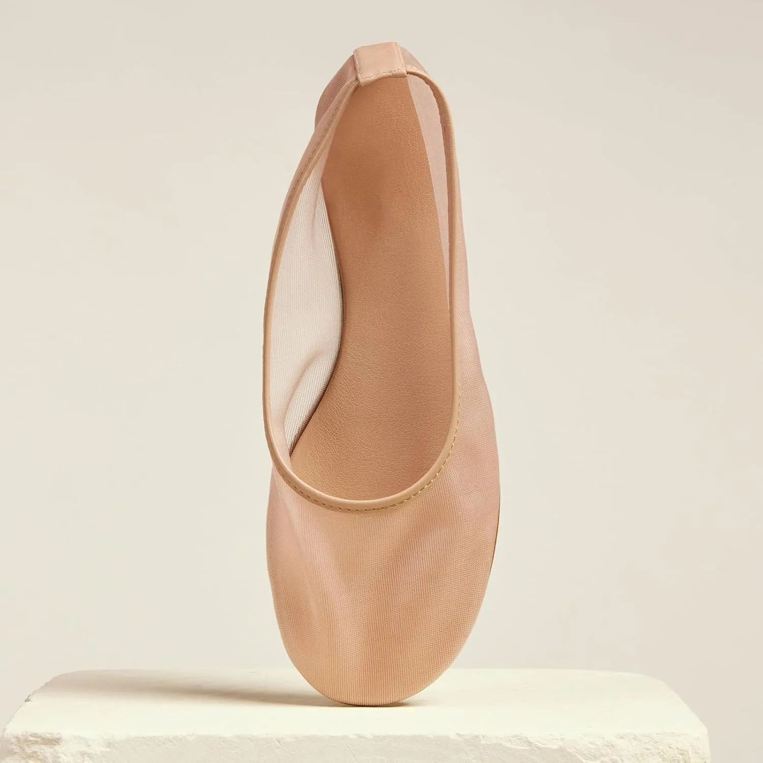 Womens Mesh Ballet Flats Slip On Tulle Ballerina Flats Casual Round Toe Work Shoes