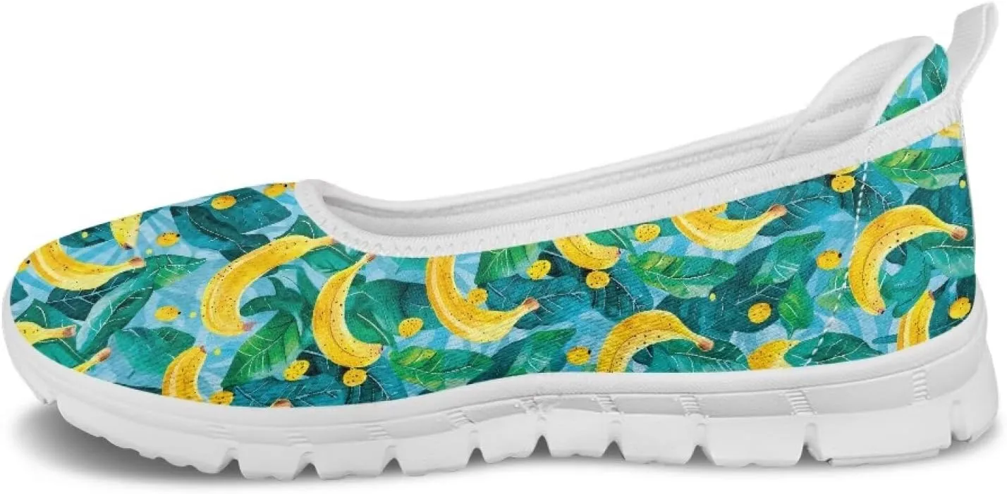 Women's Mesh Flats Shoes Breathable Slip On Shoes Casual Flats Comfortable Lightweight Walking Shoes White Sole Size 6-11