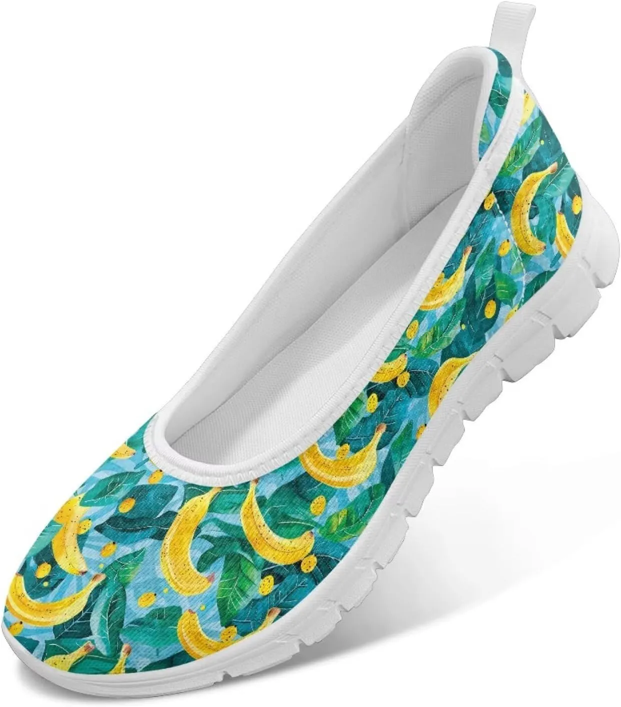 Women's Mesh Flats Shoes Breathable Slip On Shoes Casual Flats Comfortable Lightweight Walking Shoes White Sole Size 6-11