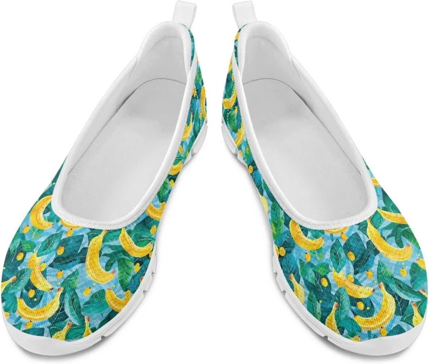 Women's Mesh Flats Shoes Breathable Slip On Shoes Casual Flats Comfortable Lightweight Walking Shoes White Sole Size 6-11
