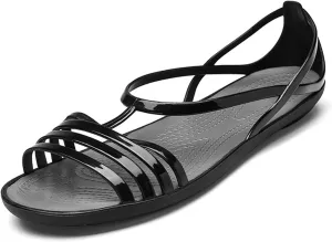 Women's Open Toe Colorful Neon Jelly Flat Sandals,Summer T-Strap Rainbow Gladiator Clear Rain Shoes Slip On Beach Casual Width Toe Sandals