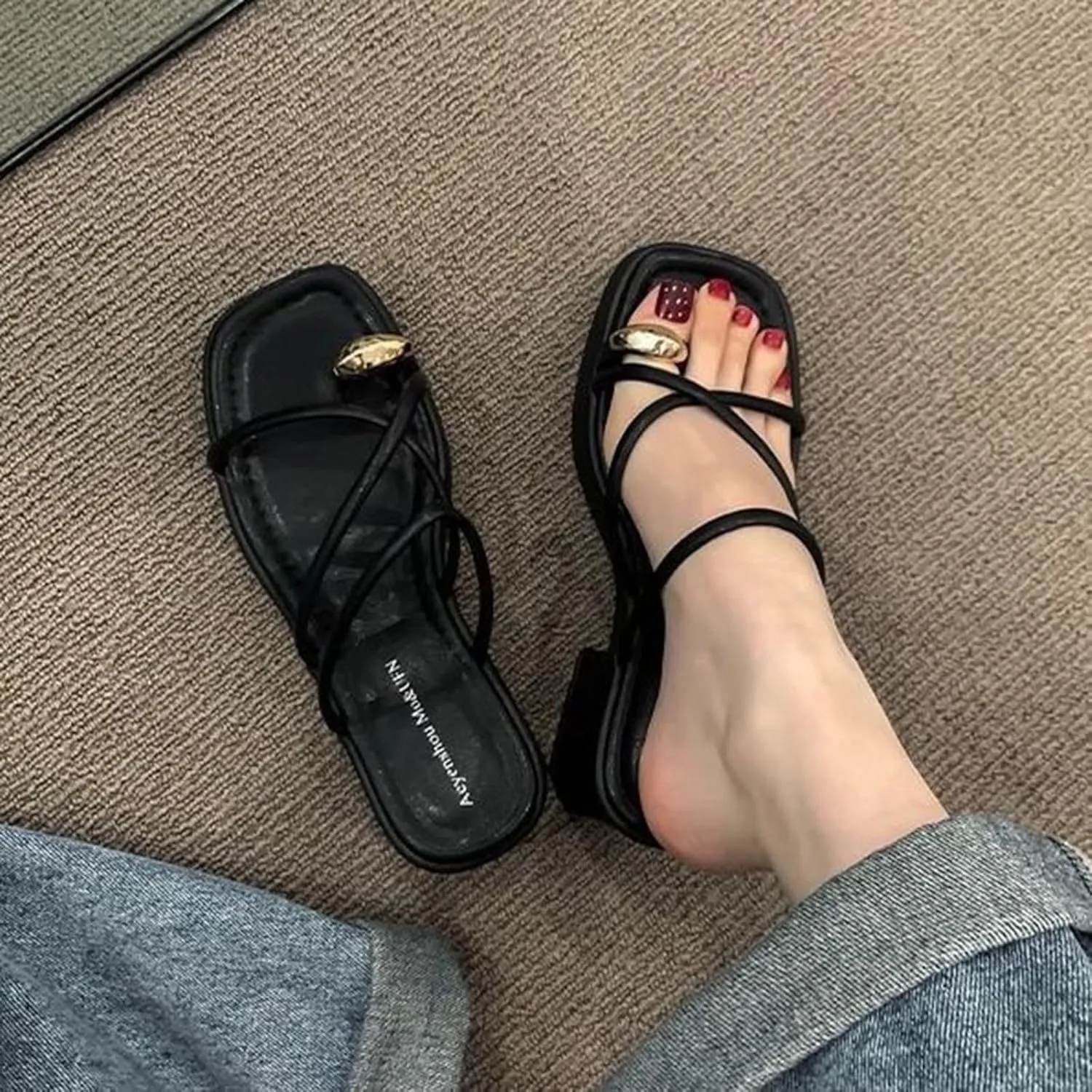 Womens Platform Chunky Heel Sandals Sexy Cross Straps Block Y2K Heeled Sandal Open Toe Heels Flip Flops Summer 2025