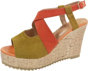 Women's Platform Sandals Wedge Open Toe Ankle Strap Lace Wedding Bridesmaid Shoes Bohemia Wide Width Dressy Summer