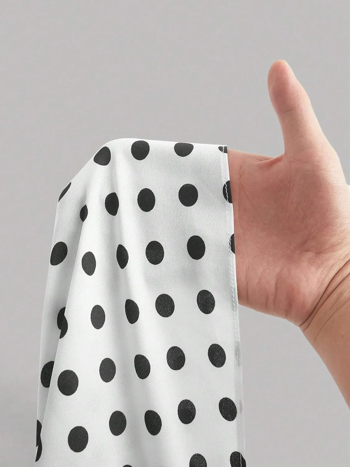 Womens Polka Dot Satin Long Skirt, Summer Flared Skirts for Women