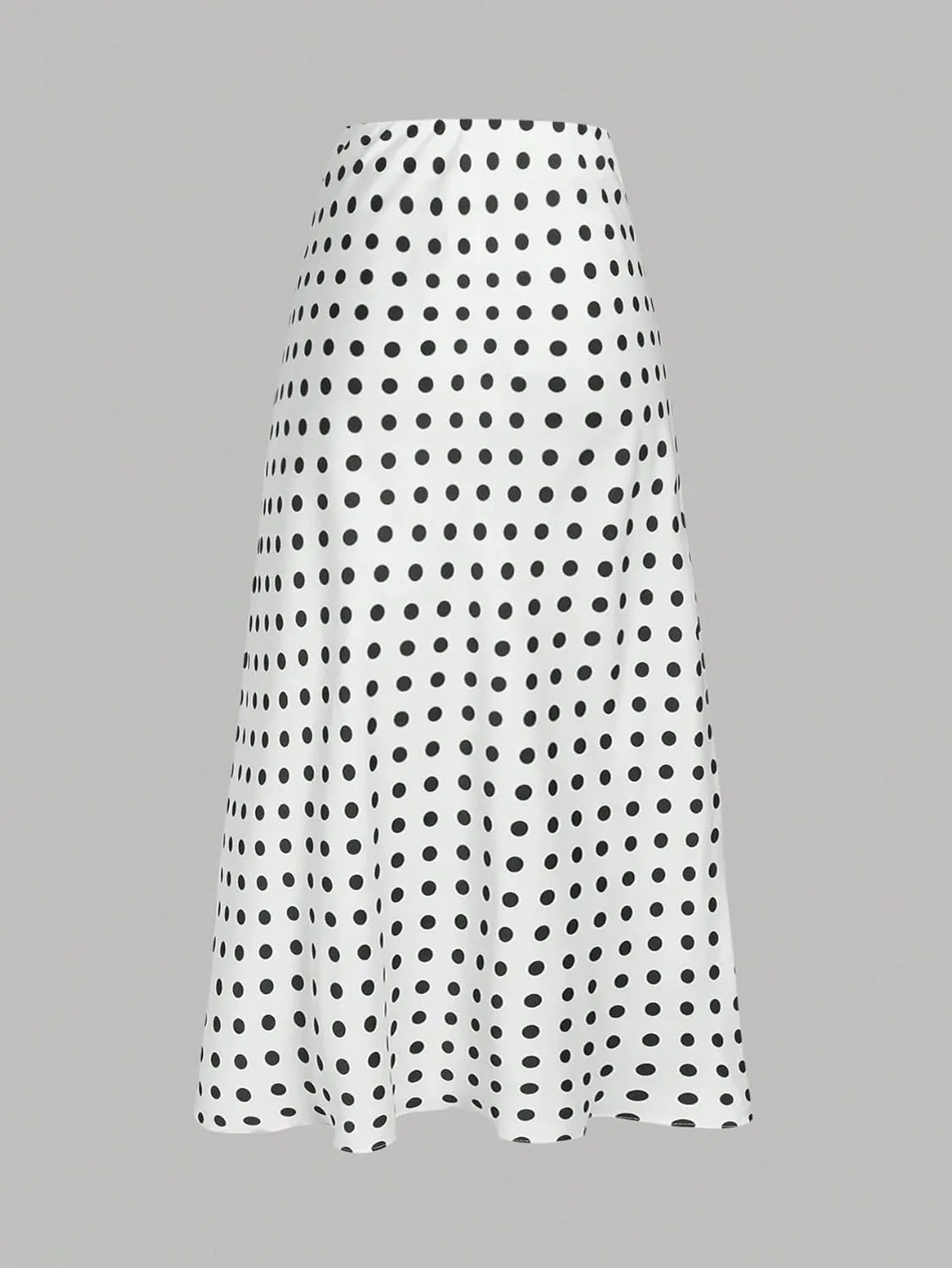 Womens Polka Dot Satin Long Skirt, Summer Flared Skirts for Women