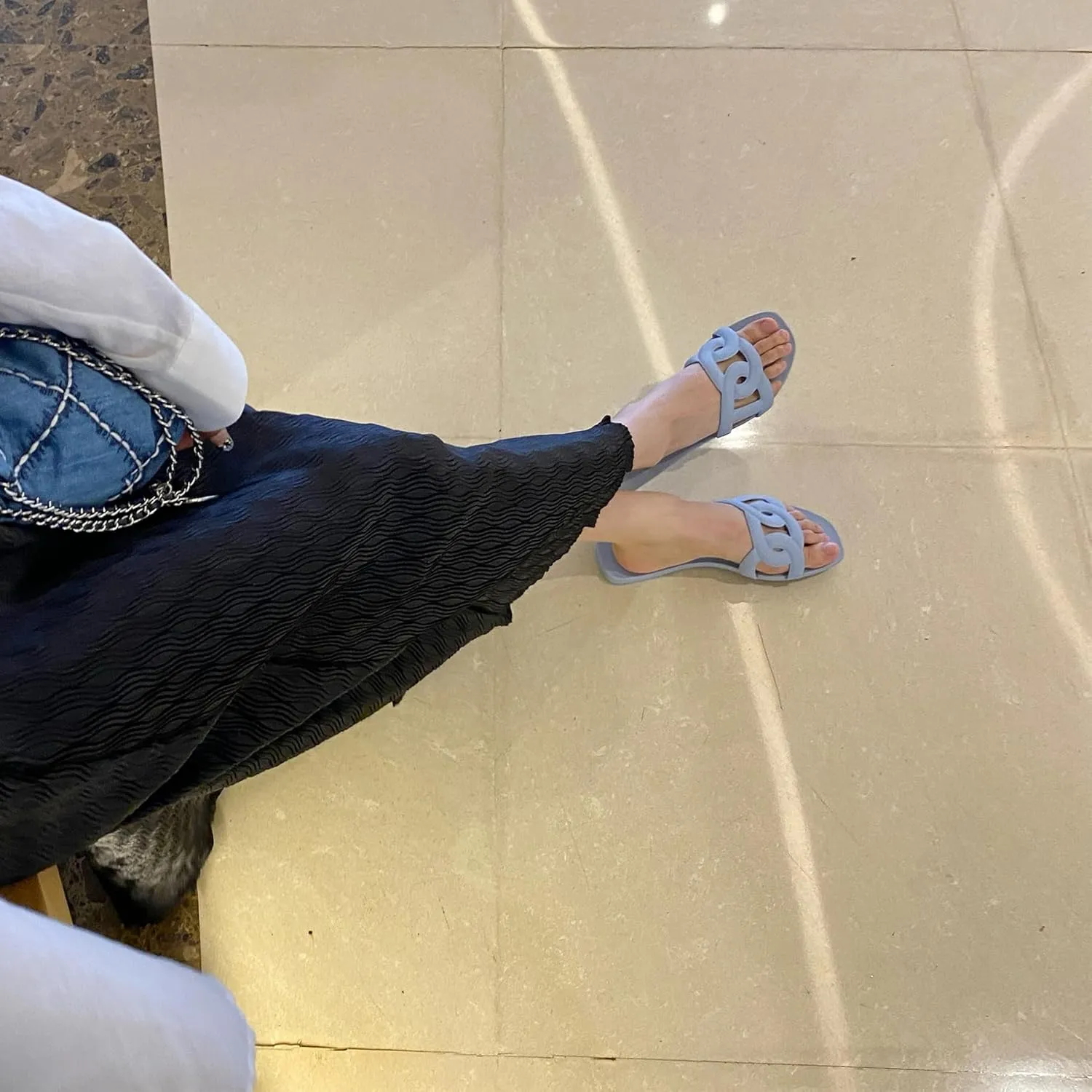 Women's Sandals Summer Slide Sandals Comfy Sandals Fashion Dressy Flat Sandals Slip On Casual Sandals