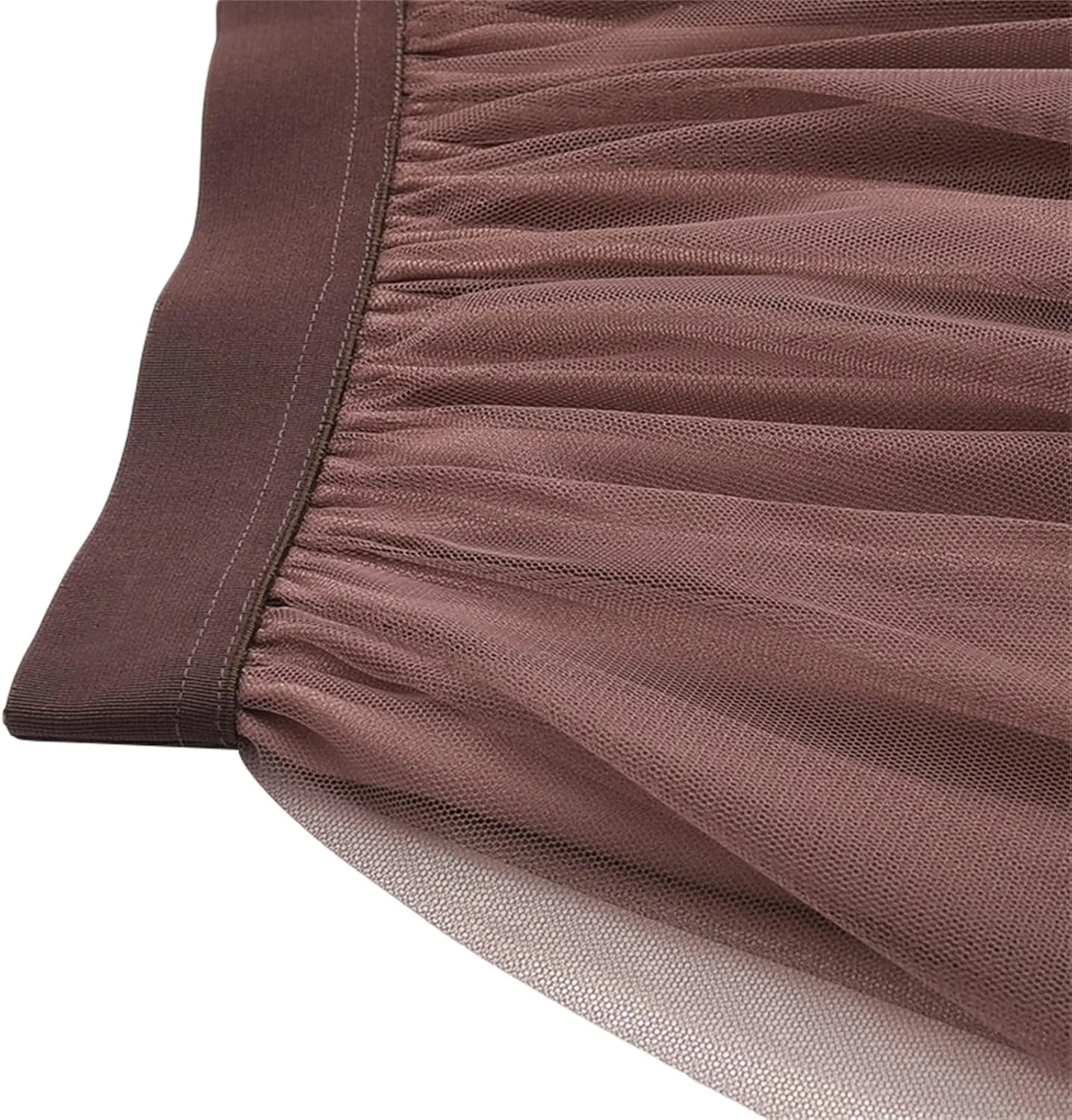 Women's Sheer Tutu Tulle Skirts Mesh Tiered Layered Poofy Fairy Half-Dress Prom Party Midi Skirt Petticoat