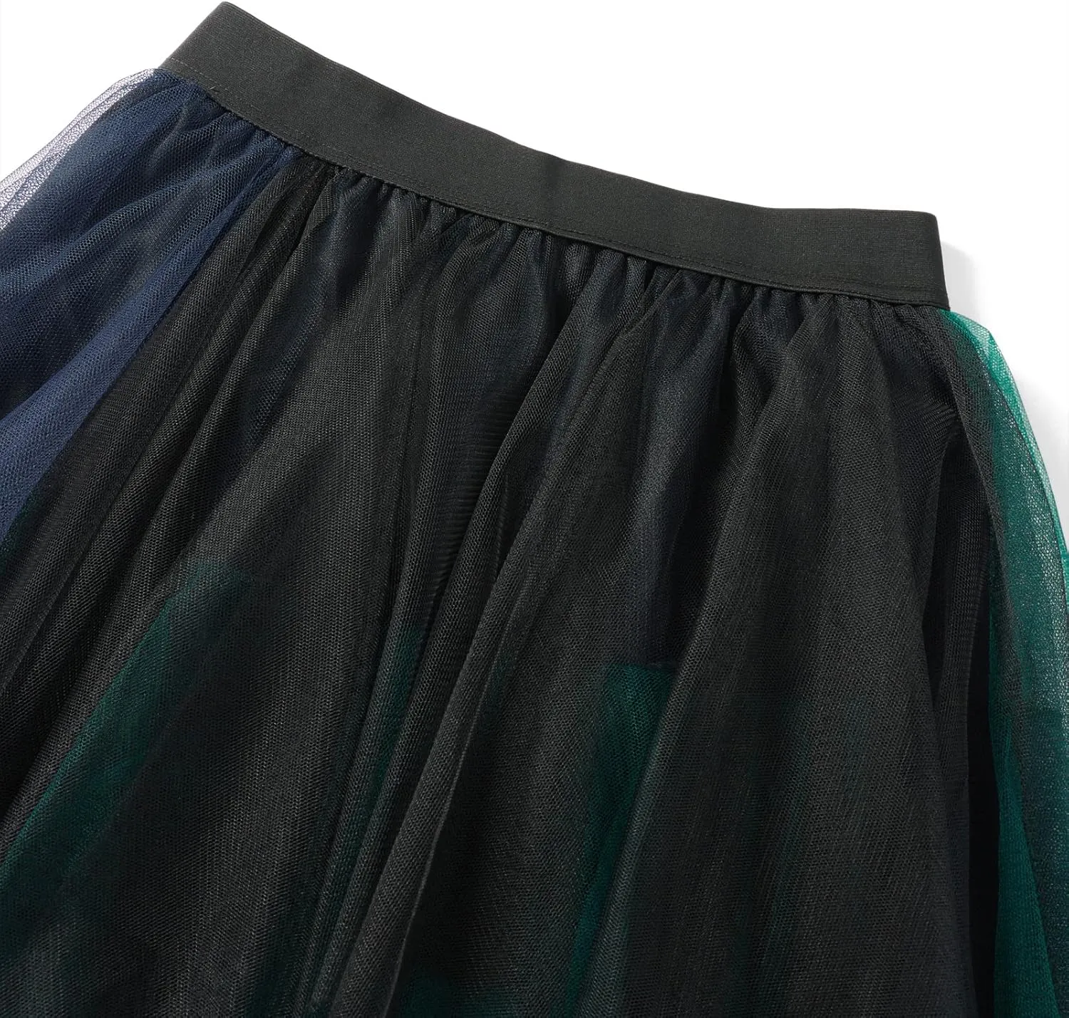 Women's Sheer Tutu Tulle Skirts Mesh Tiered Layered Poofy Fairy Half-Dress Prom Party Midi Skirt Petticoat