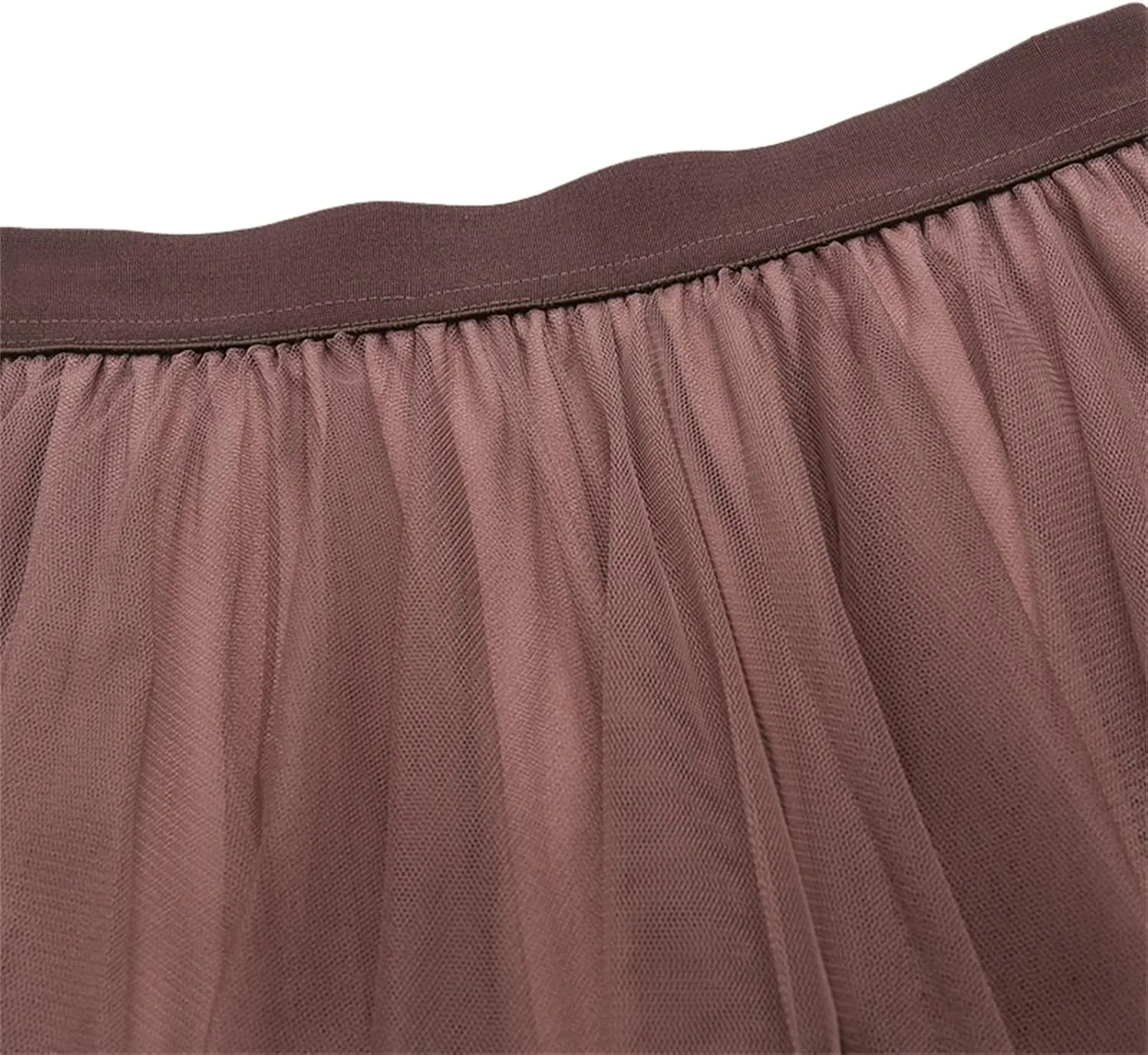 Women's Sheer Tutu Tulle Skirts Mesh Tiered Layered Poofy Fairy Half-Dress Prom Party Midi Skirt Petticoat