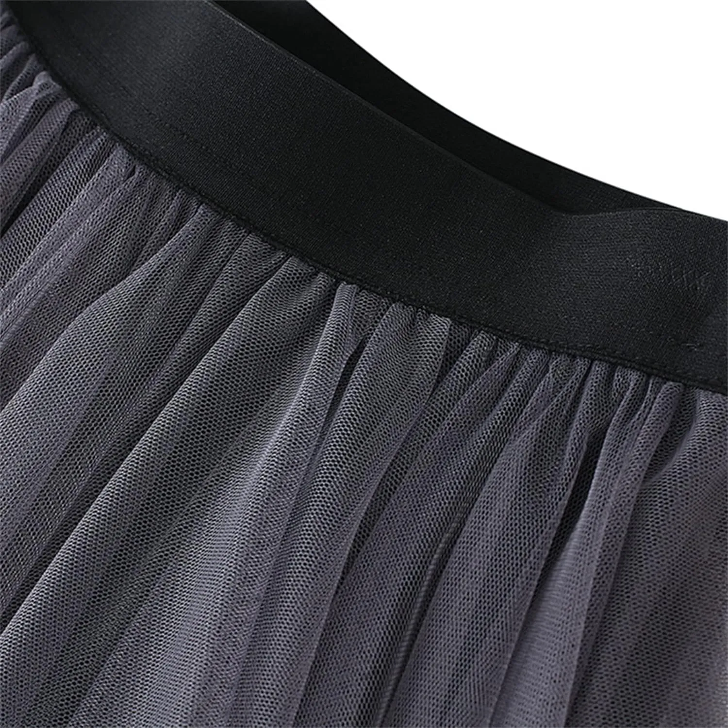 Women's Sheer Tutu Tulle Skirts Mesh Tiered Layered Poofy Fairy Half-Dress Prom Party Midi Skirt Petticoat