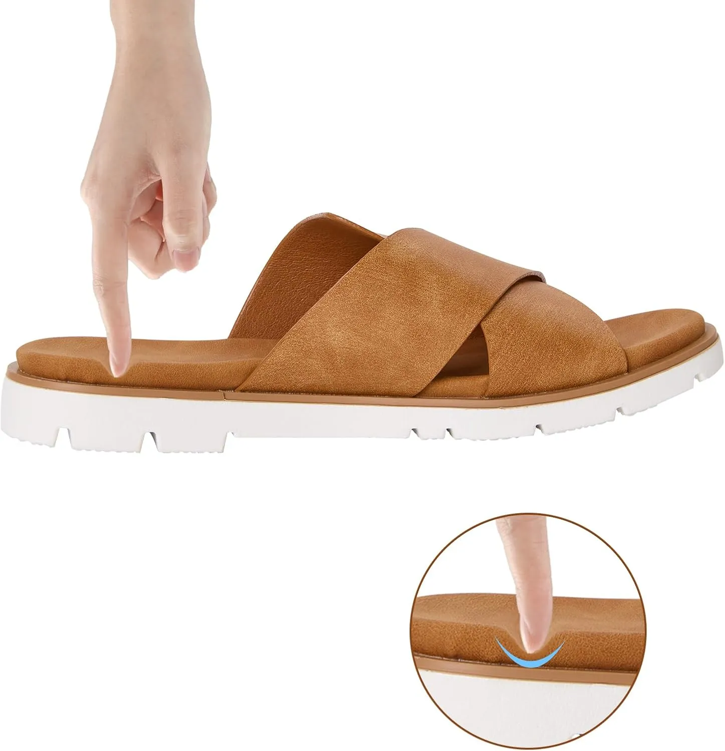 Women's Slide Sandals Summer Flat Casual Beach Shoes