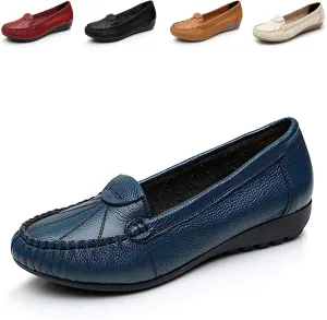Women's Slip On Flat Loafers Lightweight Breathable Comfy Non-Slip Soft-Sole Causal Wedge Driving Shoes Moccasins Office Boat Shoes