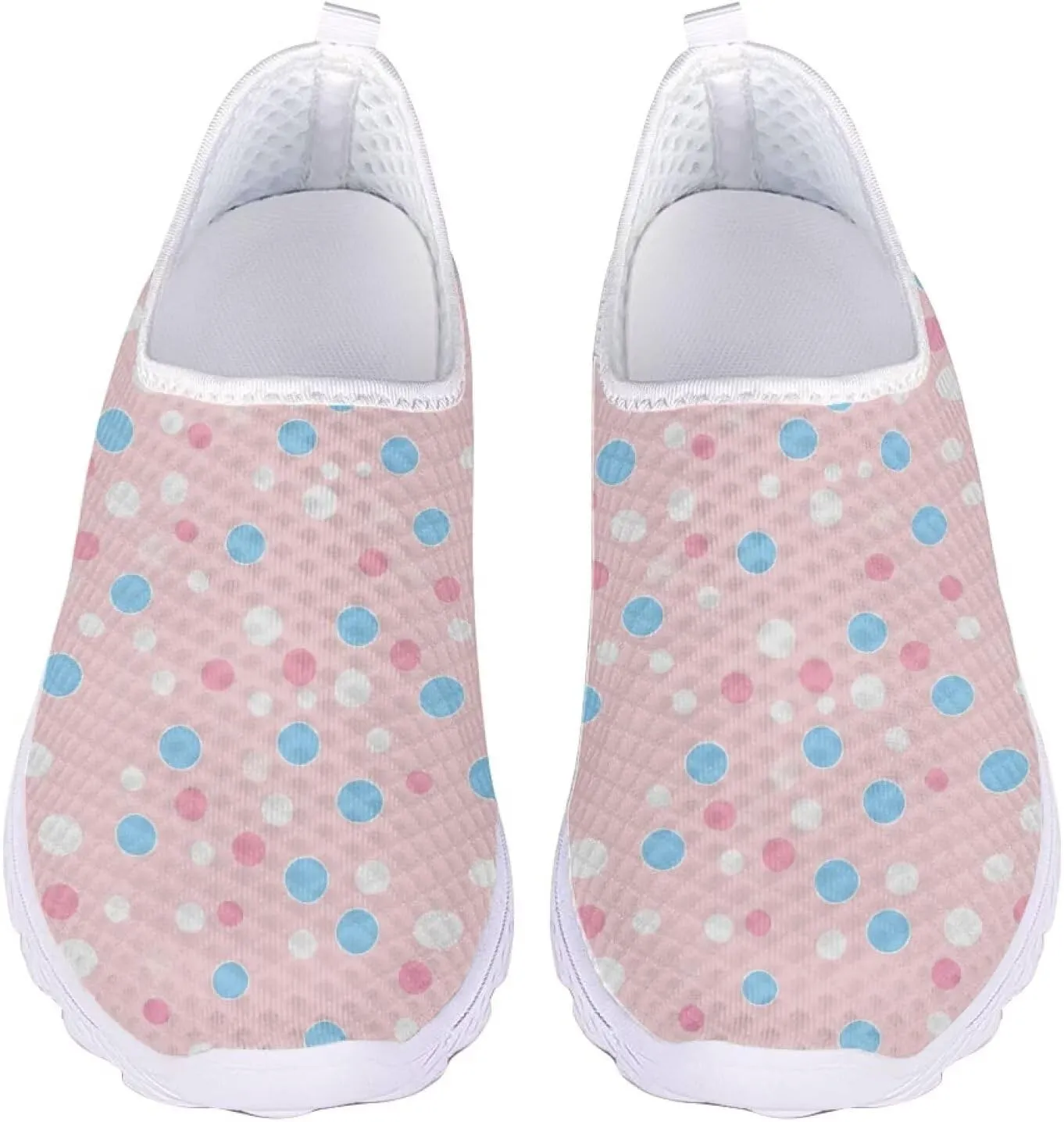 Women's Slip On Walking Running Shoes Ladies Low-top Loafers Lightweight Breathable Mesh Fashion Sneakers US Size 5.5-11.5