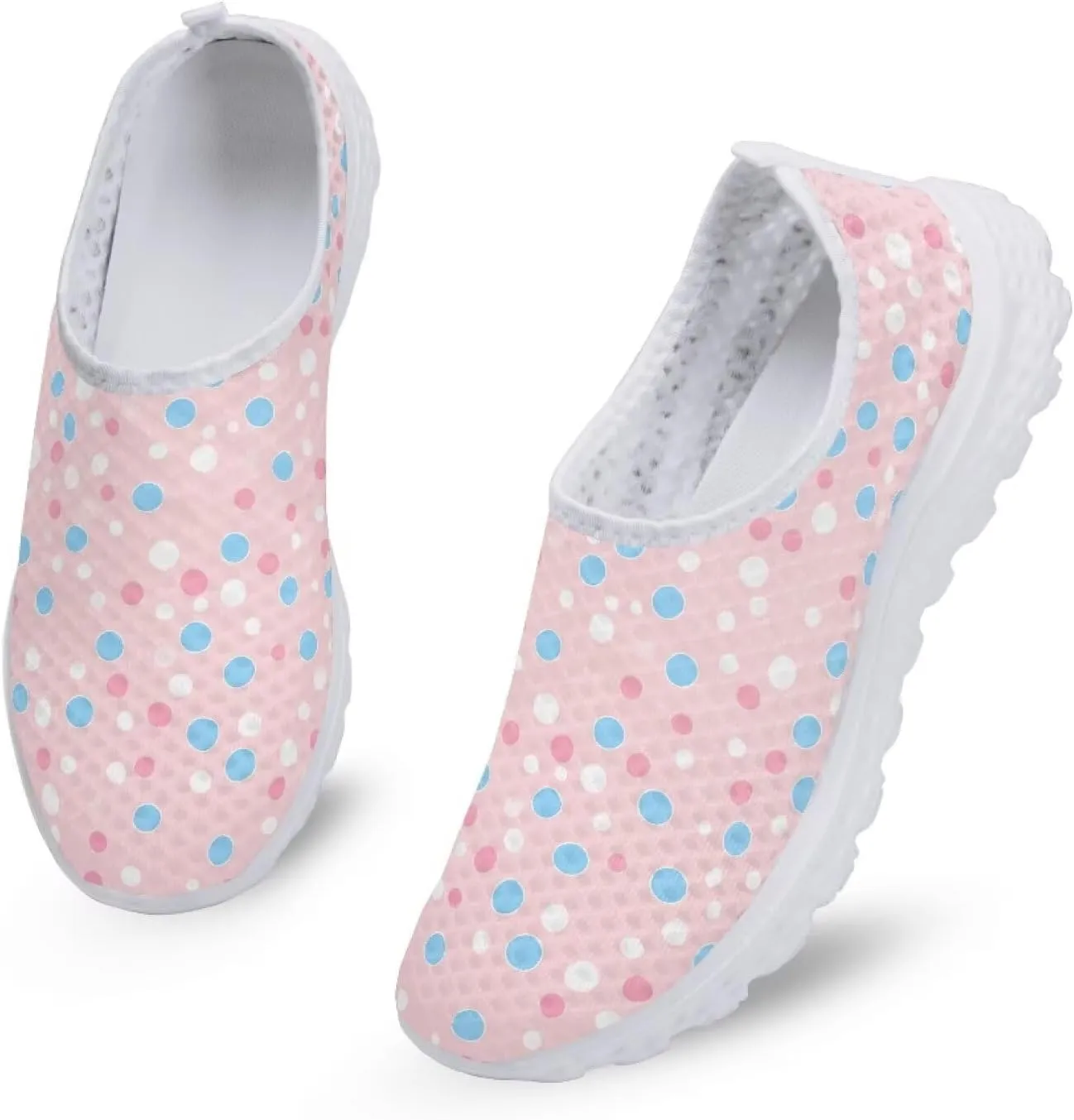Women's Slip On Walking Running Shoes Ladies Low-top Loafers Lightweight Breathable Mesh Fashion Sneakers US Size 5.5-11.5