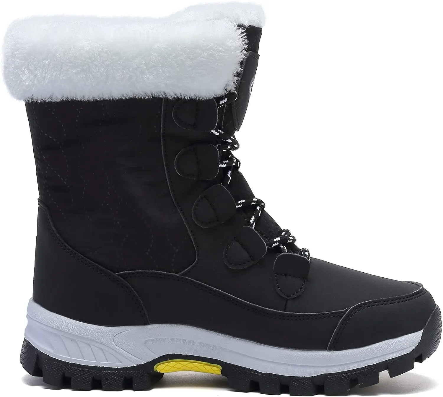 Womens Snow Boots Warm Fur Lined Winter Boots Anti Slip Mid Calf Ankle Booties Waterproof and Cold-Resistant Outdoor Walking Shoes for Women Ladies Girls