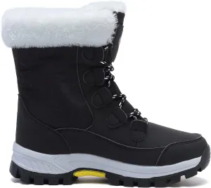 Womens Snow Boots Warm Fur Lined Winter Boots Anti Slip Mid Calf Ankle Booties Waterproof and Cold-Resistant Outdoor Walking Shoes for Women Ladies Girls