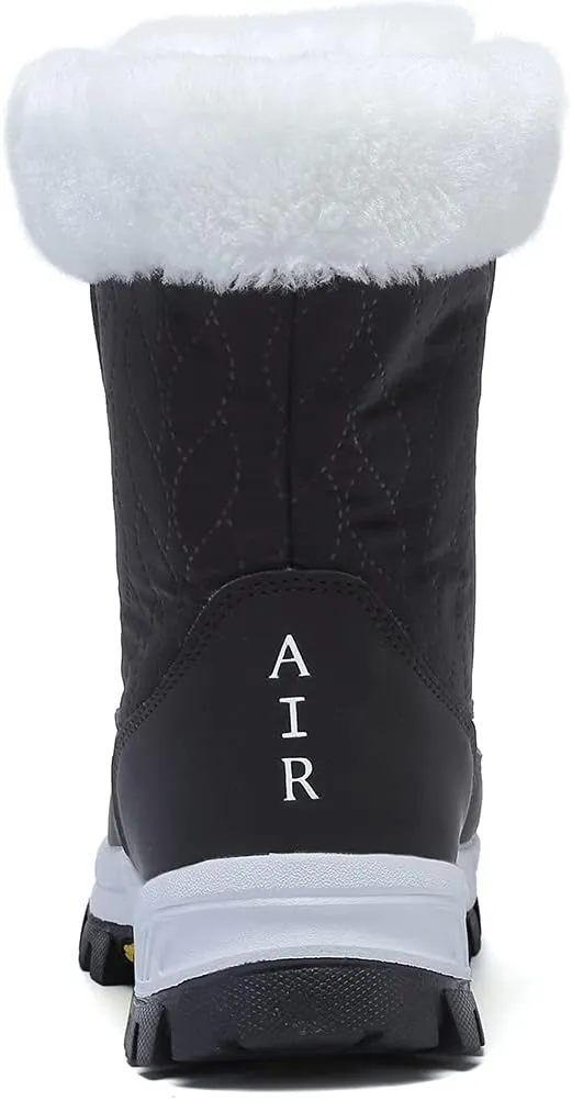Womens Snow Boots Warm Fur Lined Winter Boots Anti Slip Mid Calf Ankle Booties Waterproof and Cold-Resistant Outdoor Walking Shoes for Women Ladies Girls