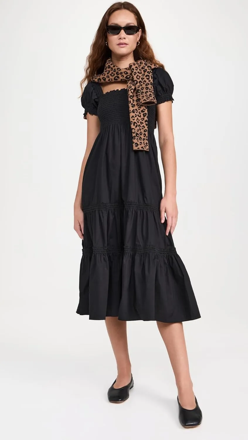 Women's Square Neck Smocked Maxi Dress